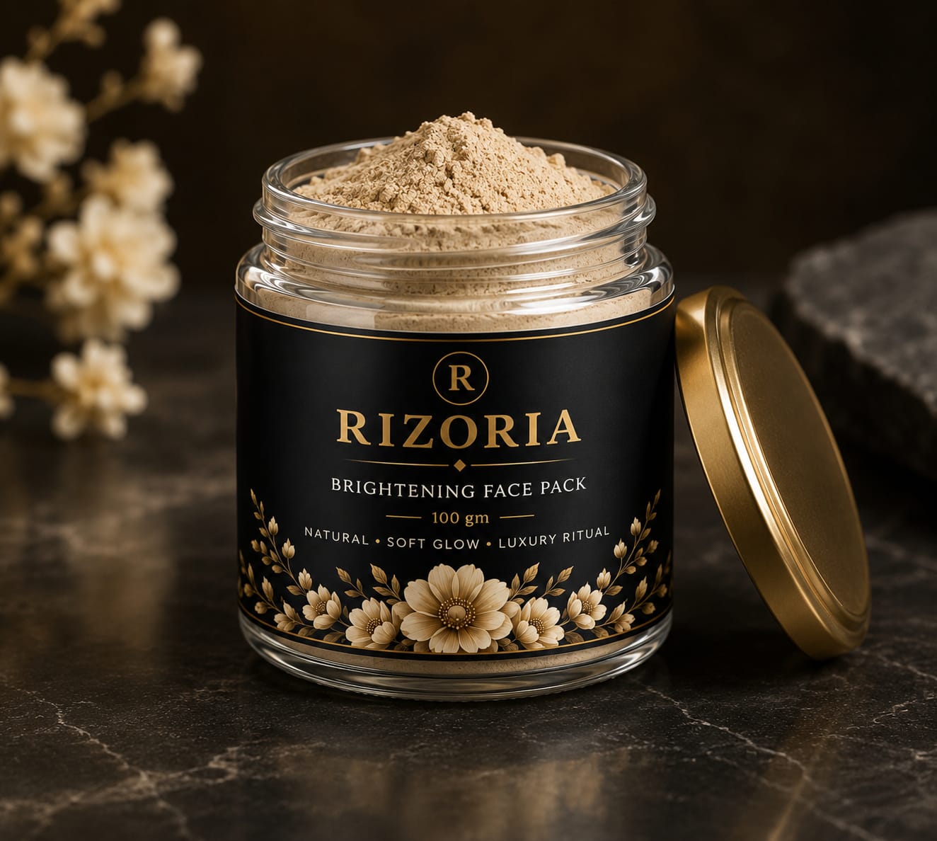 Rizoria Naturals natural brightening face pack powder